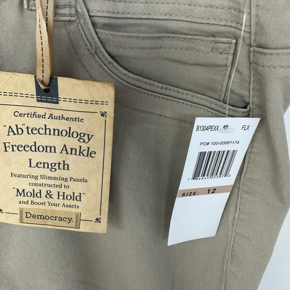 Democracy Pants Women 12 Tan Ab Technology Freedom Ankle Booty Lift B1304PEXX - Picture 5 of 13